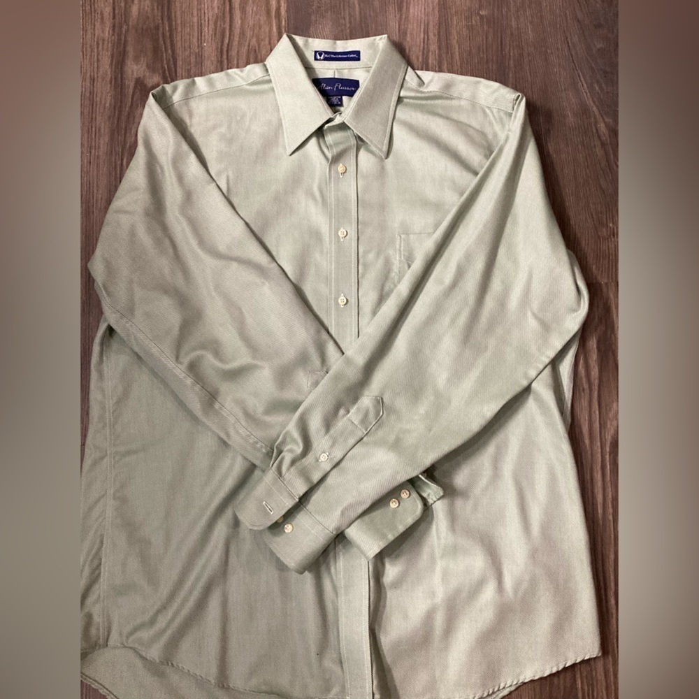 Alan Flusser Men’s Green Button Down‎ Shirt 16.5-34/35